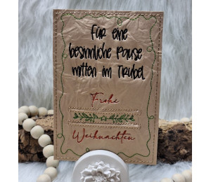 ADVENTSKALENDER 18. Dezember - Stickserie ITH Postkarte Teebeutel